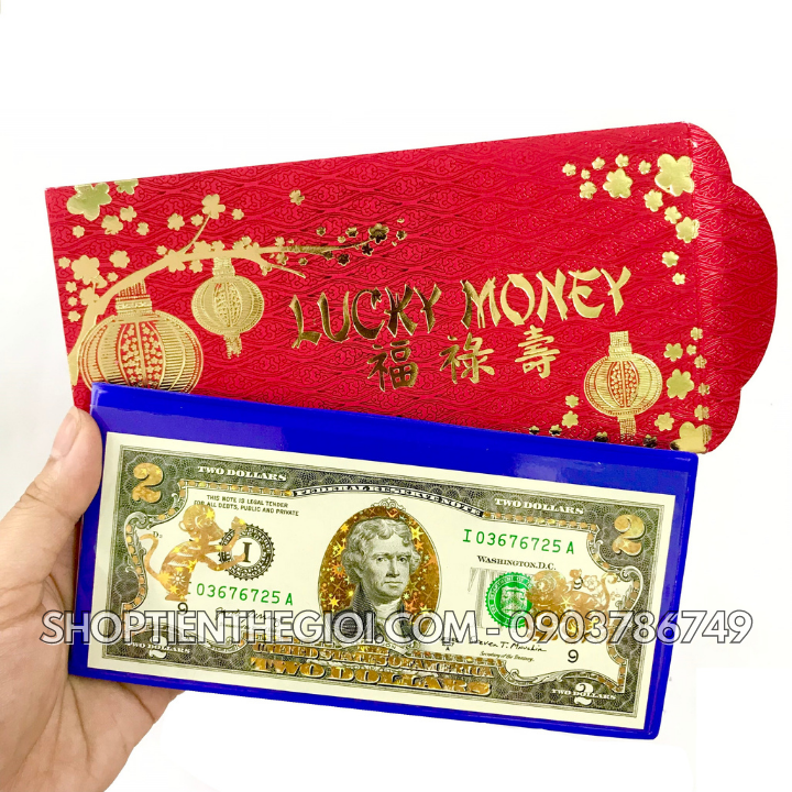 Tiền 2 USD in hình Con Khỉ 3D nhũ vàng